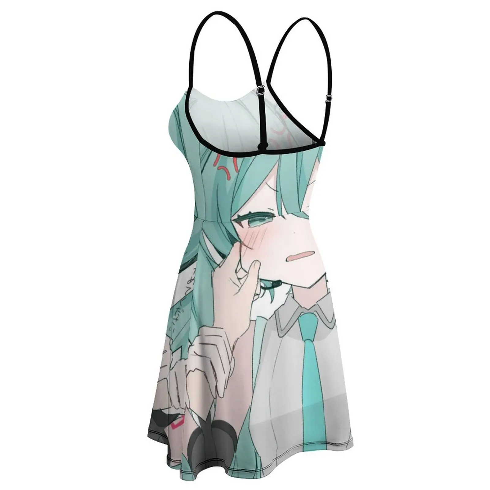 Фото Женское платье-сарафан Hatsune Miku Leek Girl Princess (246) с графическим принтом, винтажное, сексуальное, забавное, саркастическое, клубное, на бретельках №4