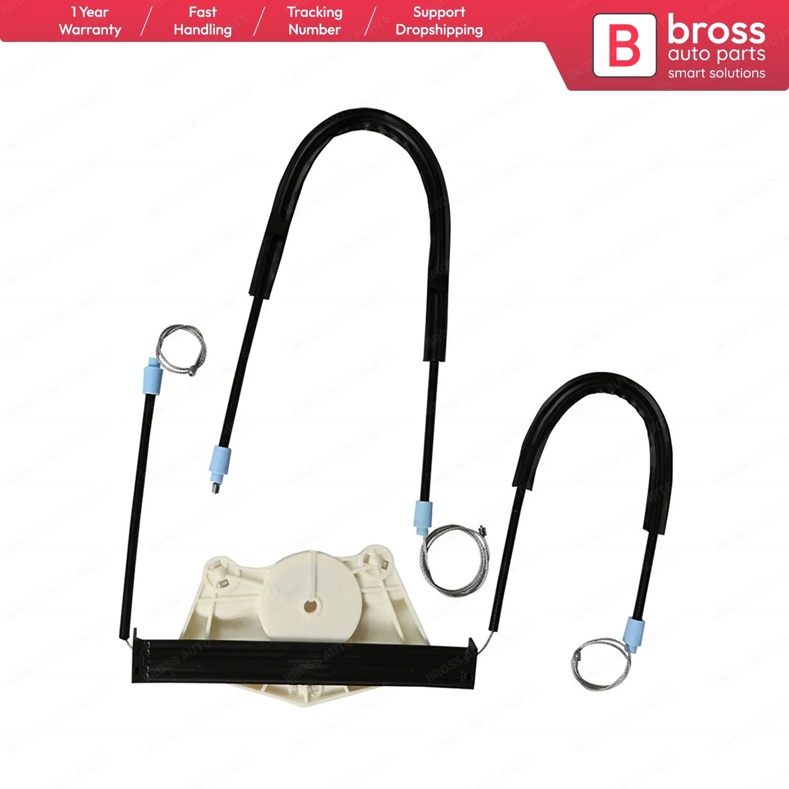 

Bross BP8582 Manuel Window Regulator Repair Set Front Left Door for Skoda Fabia 1 1999-2008 Cable Wheel and Wheel House