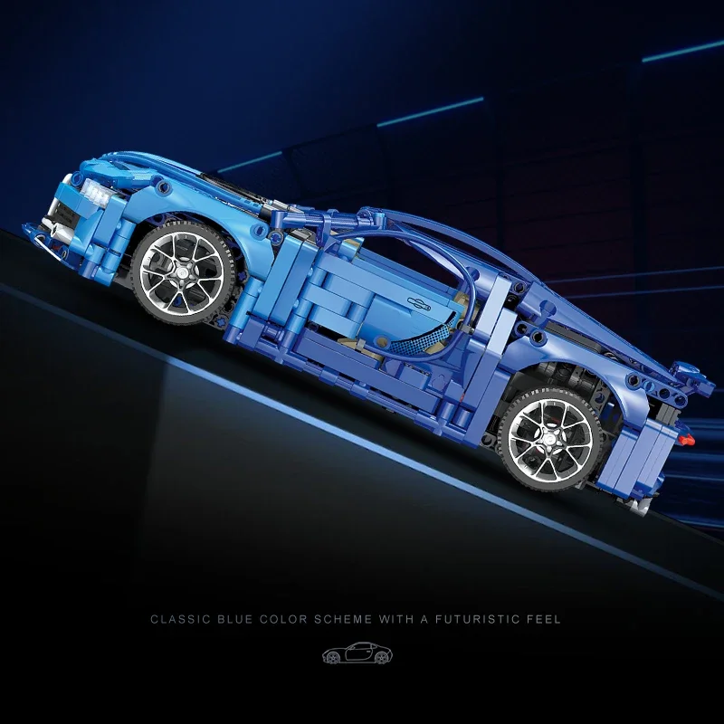 Фото 1:14 масштабная модель строительного блока гоночного автомобиля Bugatti, техническая собранная машина, кирпичи, игрушки для детей и взрослых, подарок №4