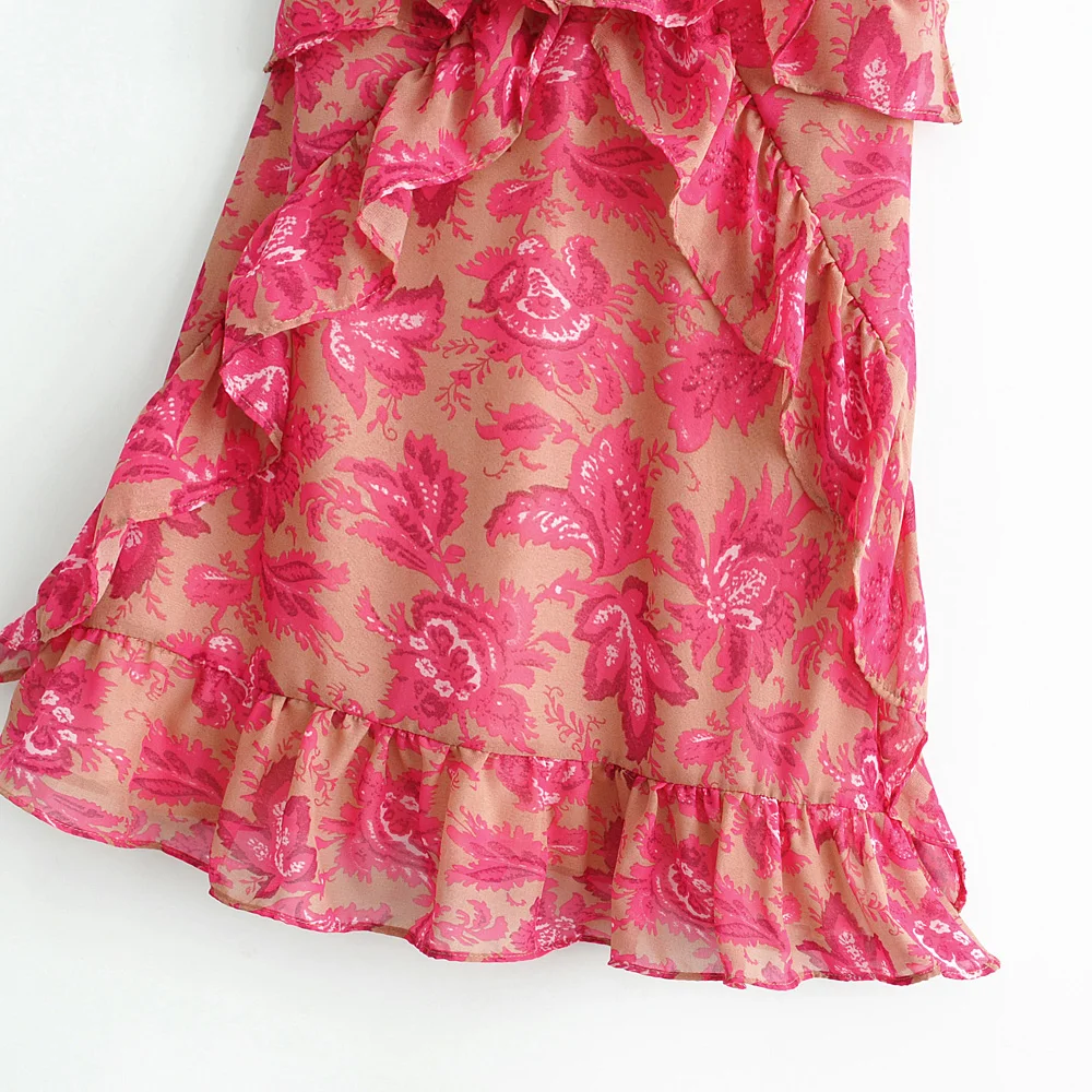 Женское летнее платье с V-образным вырезом и цветочным принтом - купить по