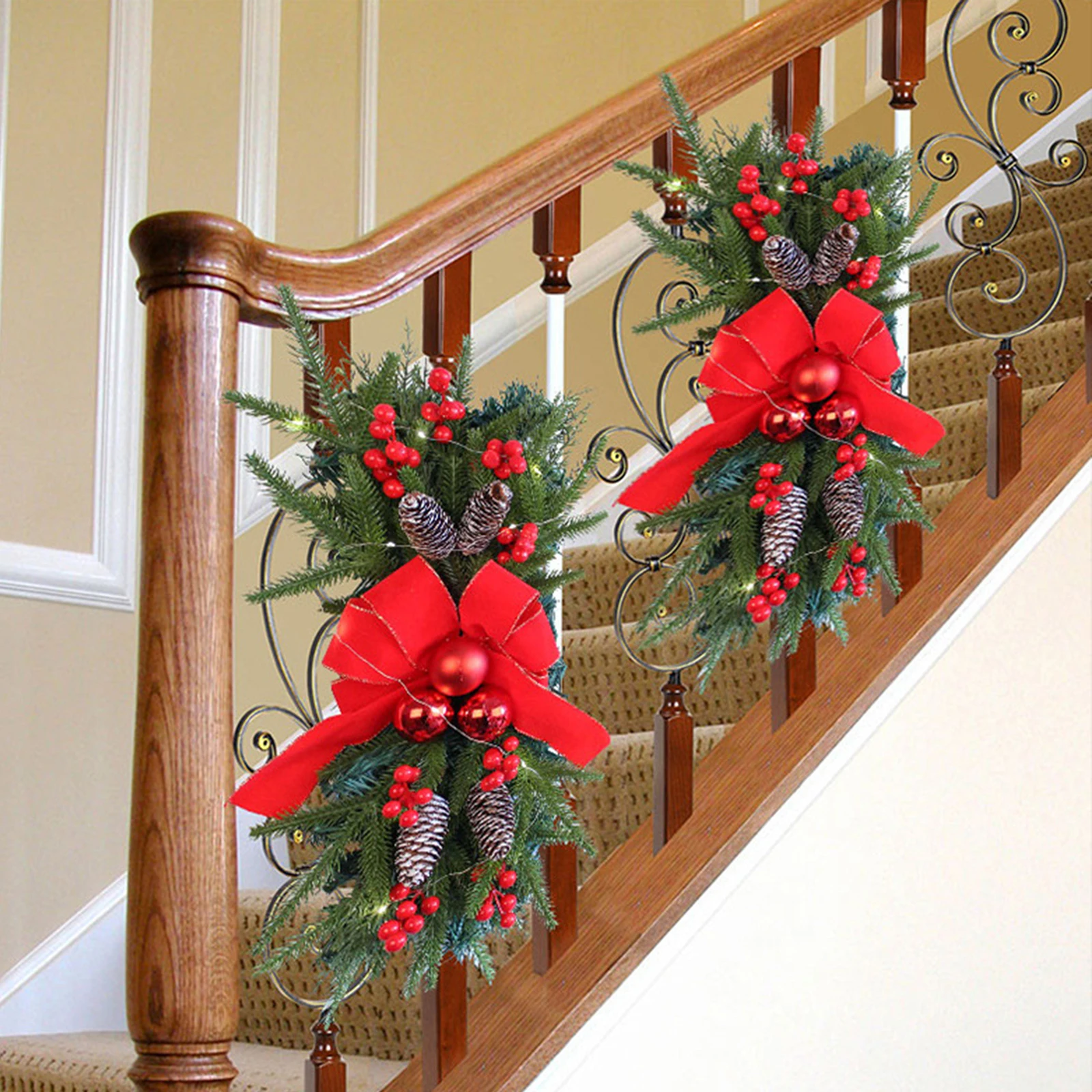 

Рождественская гирлянда Swag, реквизит, имитация атмосферы, Декоративная гирлянда на батарейках светодиодный светодиодные светильники для улицы и помещения, для двери и стен