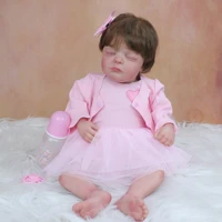 sleeping 50 cm reborn baby doll girl toy 3d paint skin with visible veins soft silicone like real 20 inch alive dress up boneca