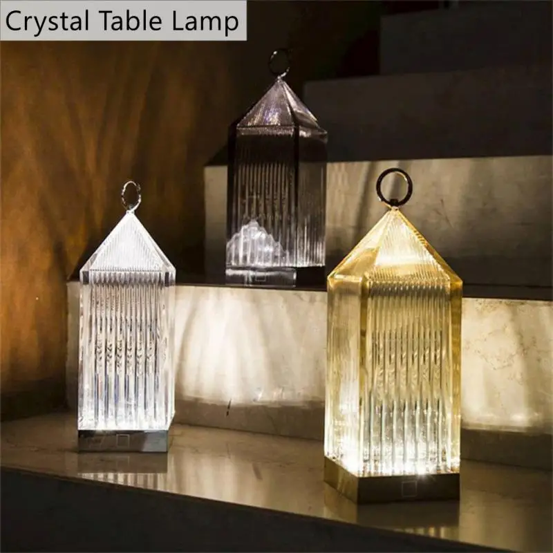 

Led Desk Lamp Nordic Crystal Rechargeable Dimmable Touch Table Lamp Bedside Reading Eye Protection Night Light Hotel Home Decor