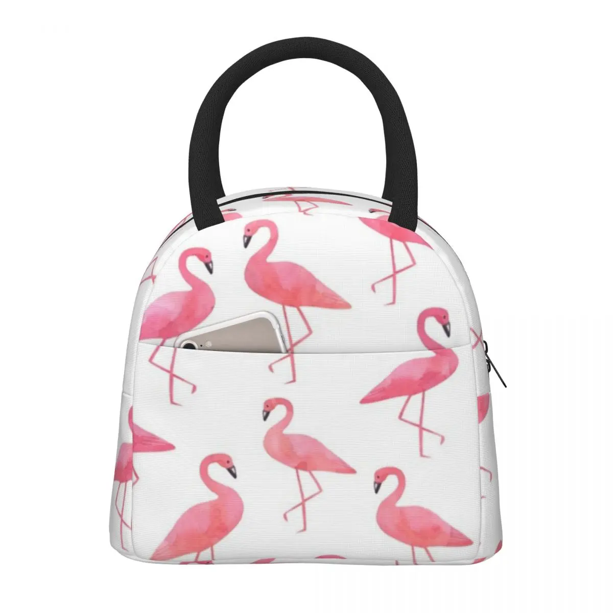 

Фламинго сумка для обеда розовый ретро животный Ланч-бокс для пикника на открытом воздухе портативные термальные сумки для обеда для женщи...