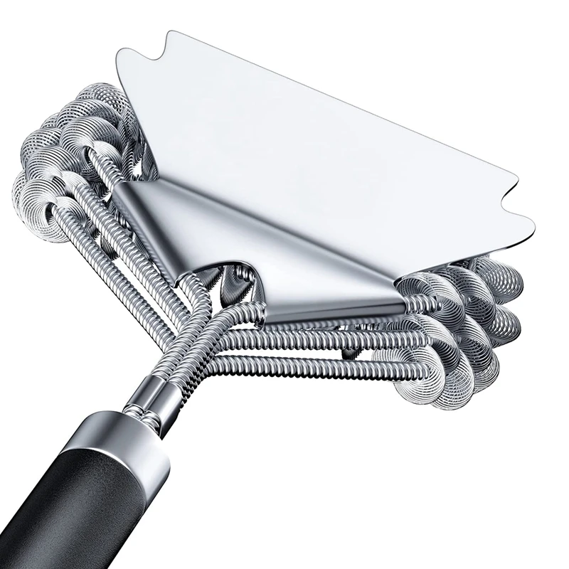 

Grill Brush And Scraper Bristle Free, BBQ Accessories Grill Brush For Outdoor Grill, Safe Stainless Steel BBQ Brush