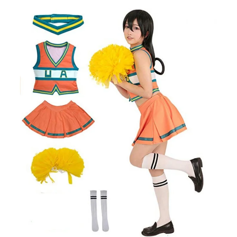 

Halloween Costumes Boku No Hero Academia My Hero Academia Asui Tsuyu Cosplay Cheerleader Cheerleading Uniform.
