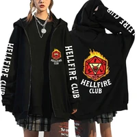 stranger things jacket anime hoodies zip up hoodie harajuku long sleeve jackets hip hop streetwear unisex printing sweatshirt