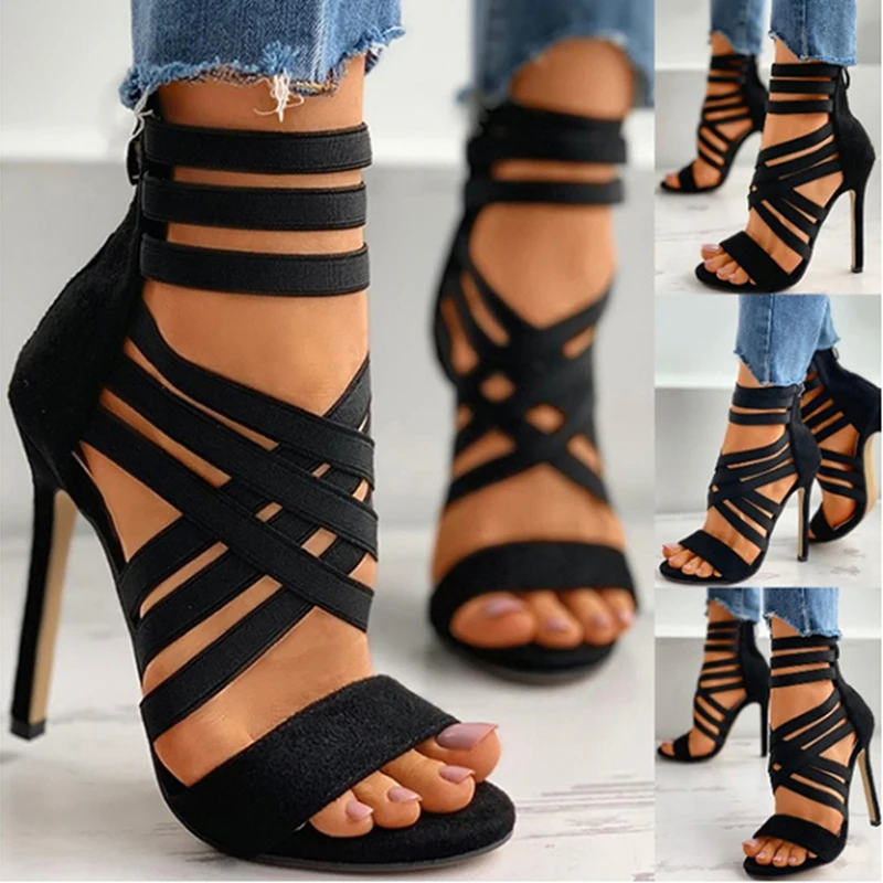 

Pumps Women Shoes High Heels Women Sandals 2022 Zipper New Fashion Summer High Heels Sexy Ladies Peep Toe Shoes Women Pumps