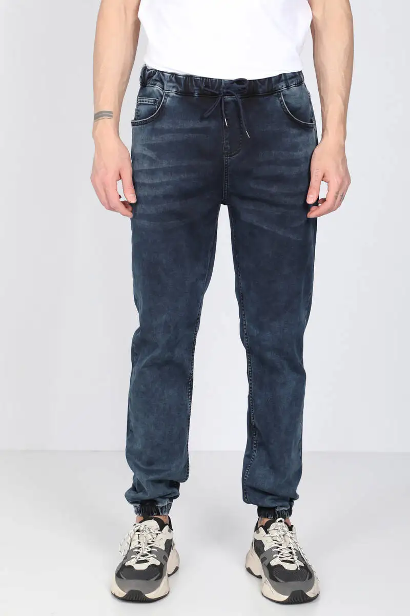 

Male Navy Blue Articulated Drawstring Jogger Pants