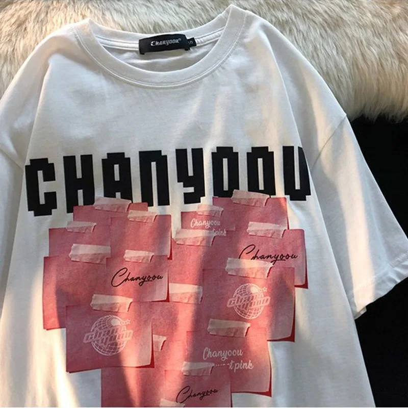 Модные мужские и женские летние топы модная женская одежда с принтом свободные