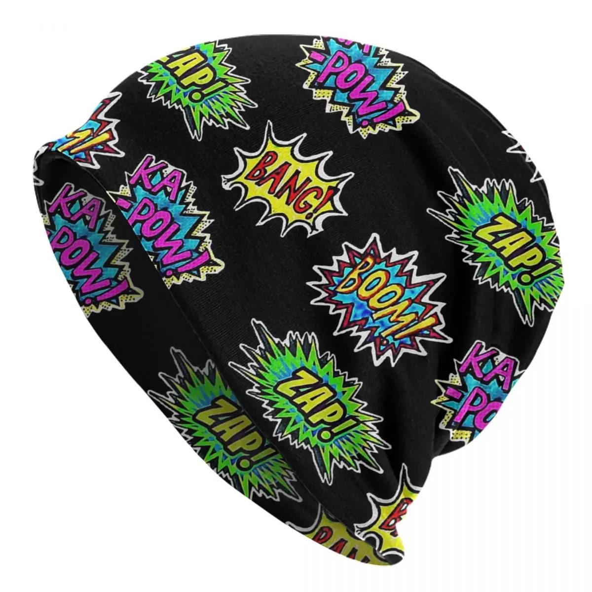 

Comic Book Lover Bonnet Hats Men's and Women's Fashionable Knitting Comic Bubbles Skullies Beanies Caps
