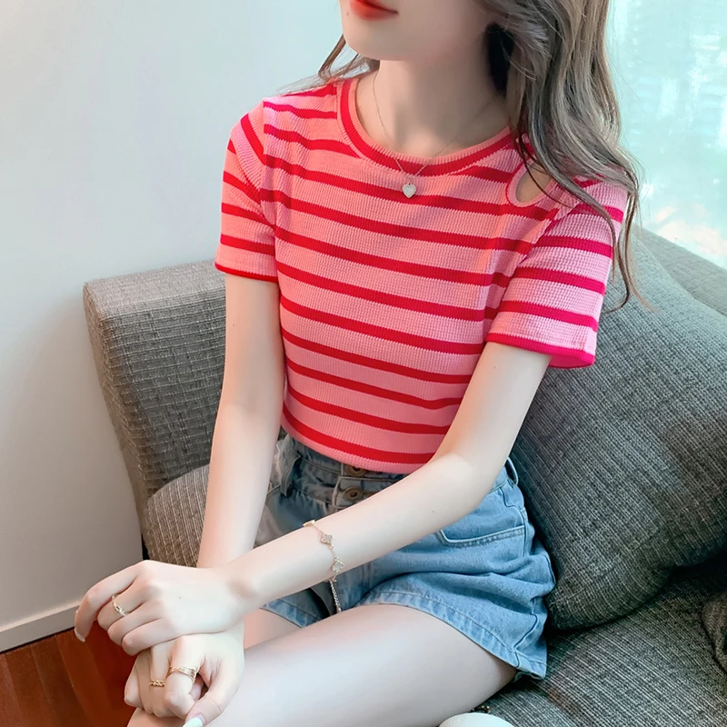 

Европейские товары, платье-футболка в полоску без бретелек с коротким рукавом, новый дизайн, нишевые поля, рубашка с коротким рукавом, куртк...