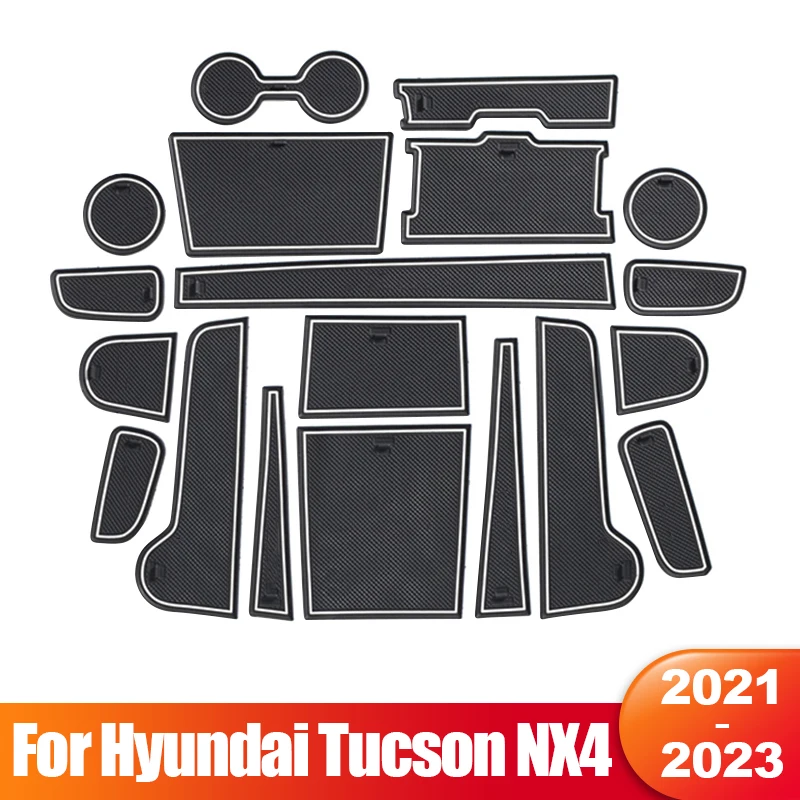 

For Hyundai Tucson NX4 2021 2022 2023 Hybrid N Line Anti-Slip Gate Slot Cup Mat Door Non-slip Pad Coaster Interior Accessories