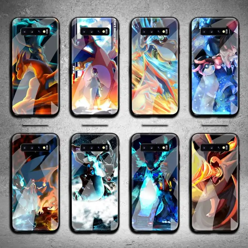 

Pokemon Charizard Phone Case Tempered Glass For Samsung S20 Plus S7 S8 S9 S10 Note 8 9 10 Plus