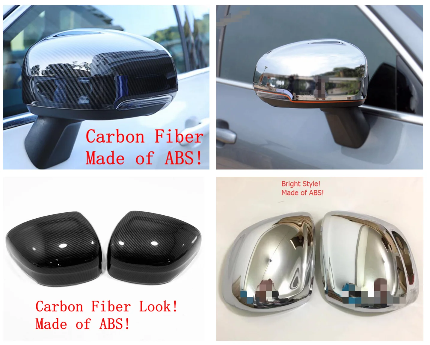 

For VOLVO XC60 2018~2021 Accessories Exterior ABS Chrome / Carbon Fiber Look Rearview Mirror Protector Shell Cover Trim