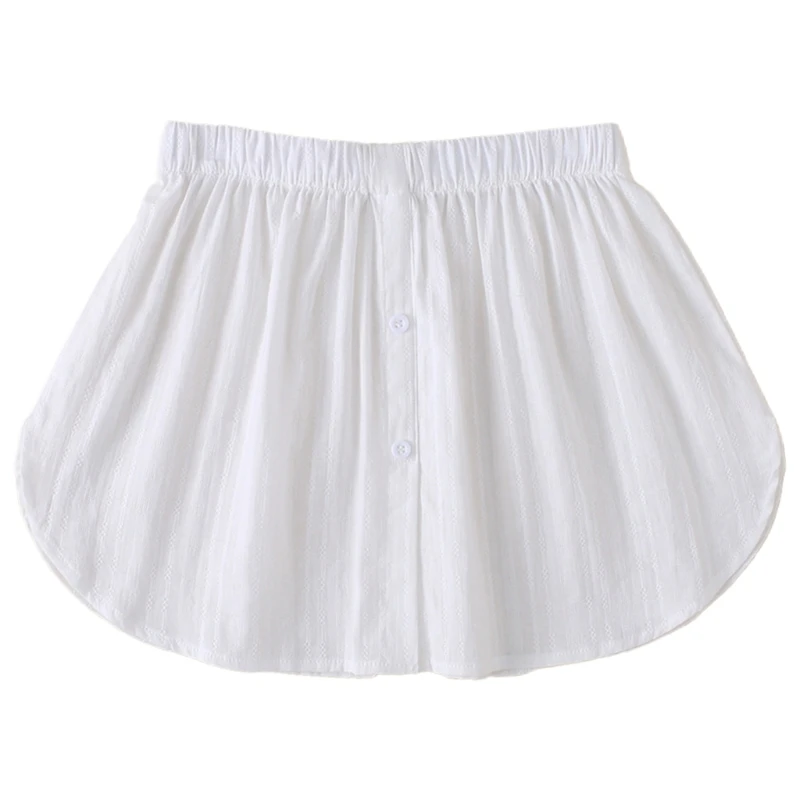 Женская белая юбка в клетку, Жаккардовая юбка в полоску с имитацией Подола