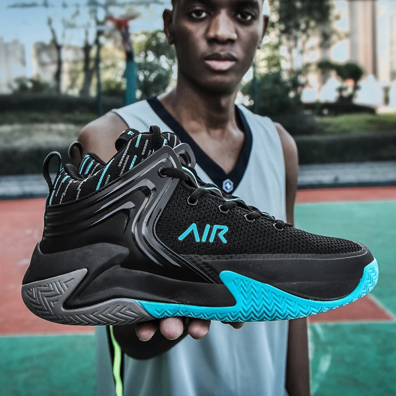 

Hot Sale Men Basketball Sneakers Breathable Basketball Shoes Shock-Absorbant High-top Sneaker Lace Up Competition Training Shoes