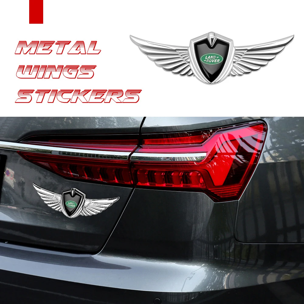 

Car Metal Emblem 3D Three-dimensional Wings Side Mark Body Trunk Sticker For Land Rover Velar Sport Discovery 2 3 4 Defender SVR