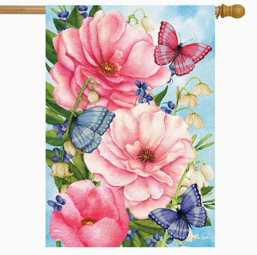 Флаг Spring House с изображением розовых пионов - Briarwood FFV LLG GGO (art.: 3920db69eb916) - 3920db69eb916