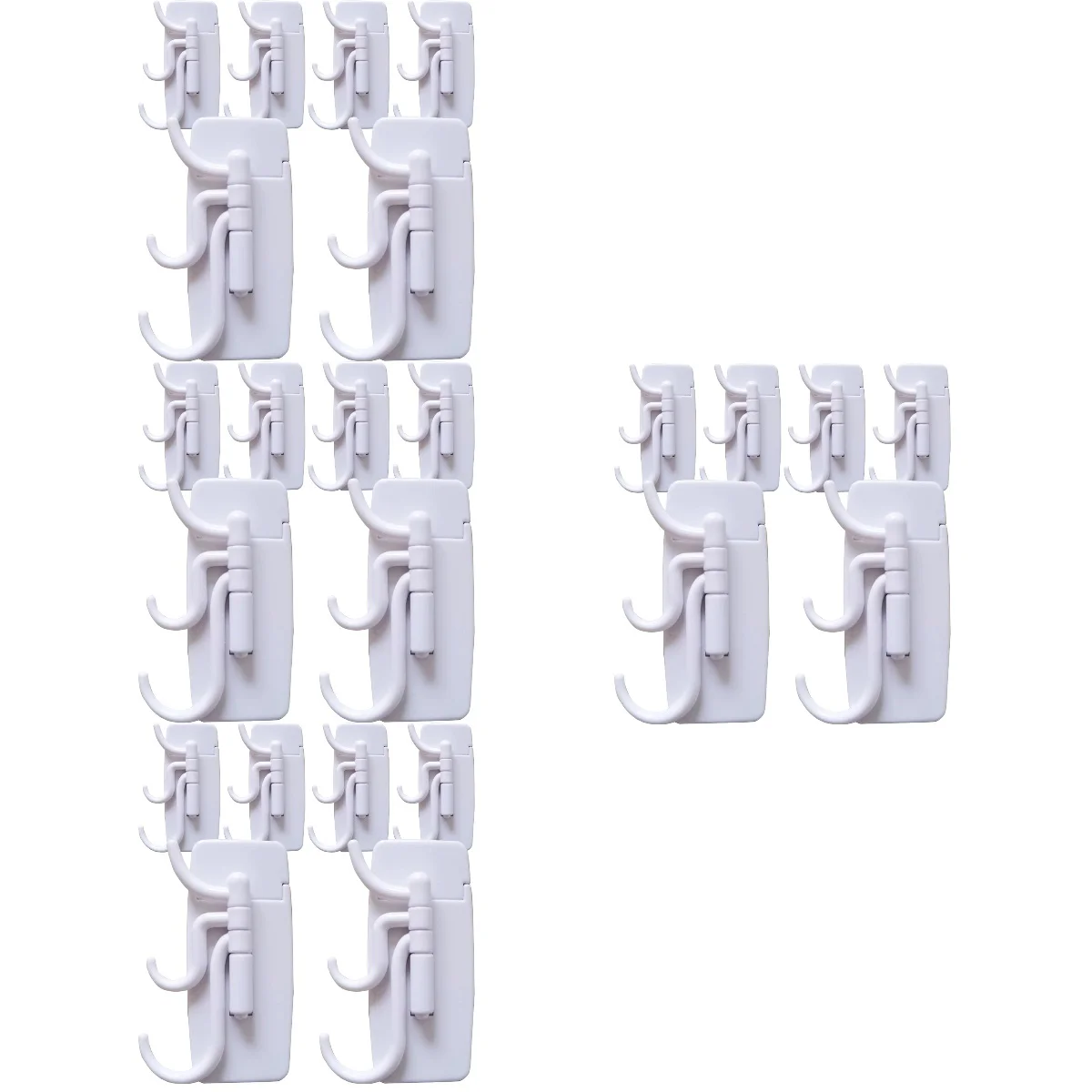 

24 pcs Vertical Hook Rack Adhesive Swivel Wall Hooks Multi-use Hooks Wall Rotating Hangers