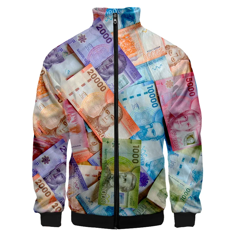 

LCFA Mens 3d Bomber Jackets Chile Flag Full Print Long Zipper Flight Jacket Thick Casual Unisex Harajuku Women Streetwear Coat