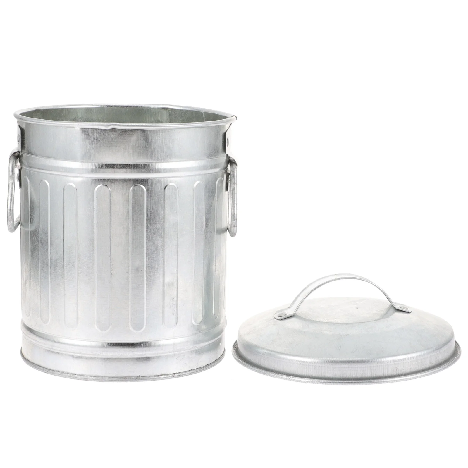 

Tin Flower Bucket Small Wastebasket Trash Can Storage Shaped Rubbish Bin Bedroom Iron Office Galvanized