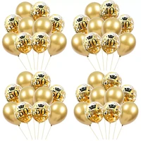 black gold 30 40 50 60 years birthday party confetti balloon 30th 50th birthday party decorations adult party ballon air globos