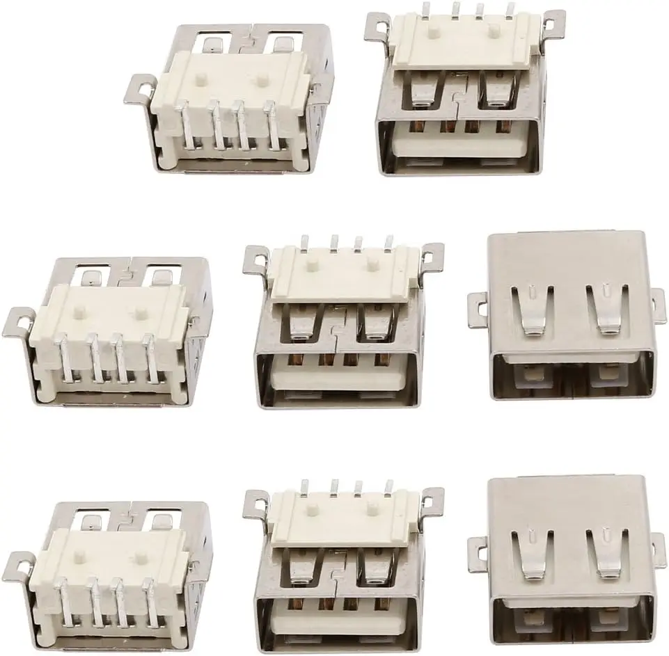 

8pcs USB 2.0 Type-A Female Jack 4-Terminals PCB Socket Connector 14mm x 14mm