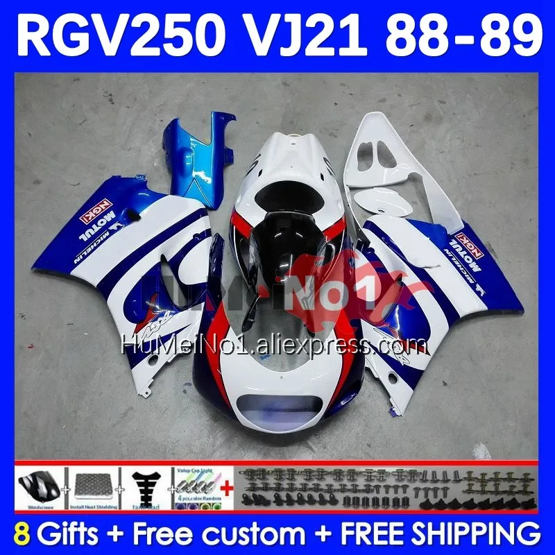 

Body Kit For SUZUKI SAPC VJ21 RGV250 RGVT250 VJ 21 88-89 40No.9 RGV-250 RGV 250 RGVT-250 88 89 1988 1989 Fairings Factory Blue