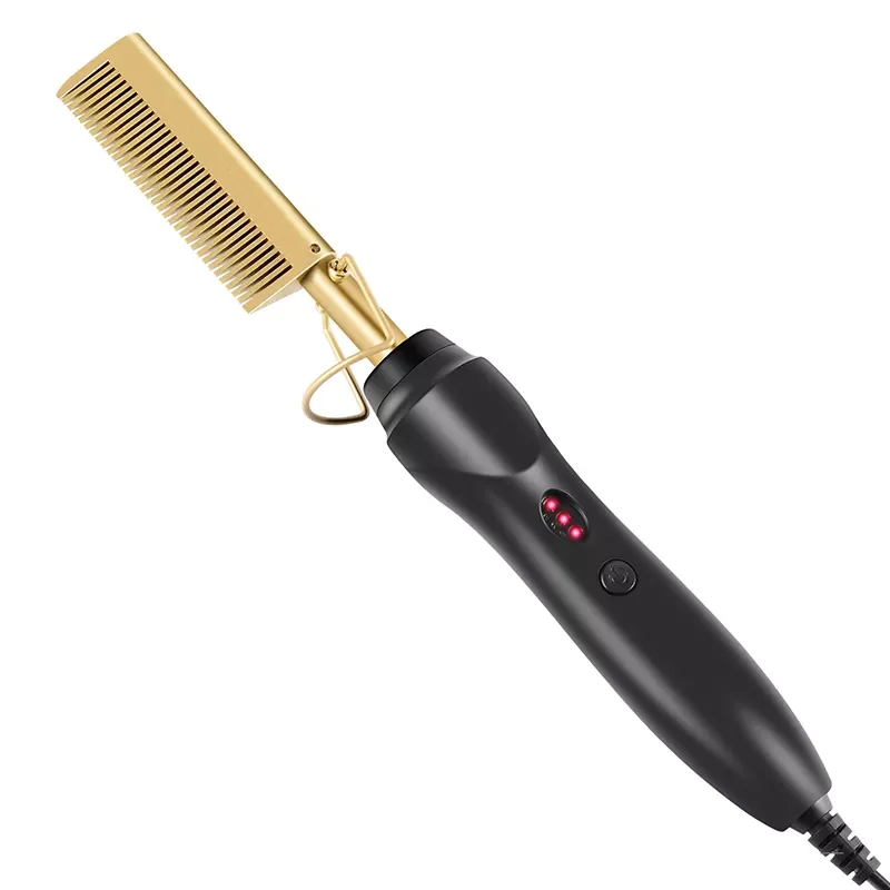 

Hair Straightener Hot Heating Comb Smooth Iron Straightening Brush Corrugation Curling Iron Hair Curler Comb Multi-Function Use