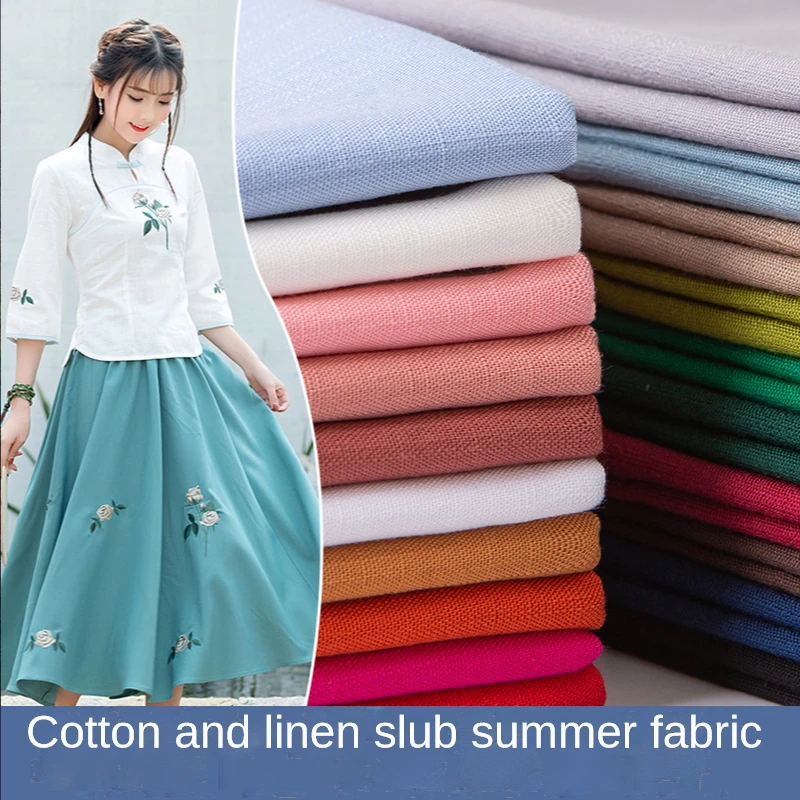 155 см x 50 см ткань для одежды из хлопка и льна, летние льняные брюки из плотной ткани из рами, Хлопковые Штаны ручной работы «сделай сам», домашняя одежда, швейная ткань 220 г/м