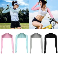 ice silk sunscreen shawl sports one piece shoulder sleeves for cycling arm long gloves sun uv protection hand protector cover