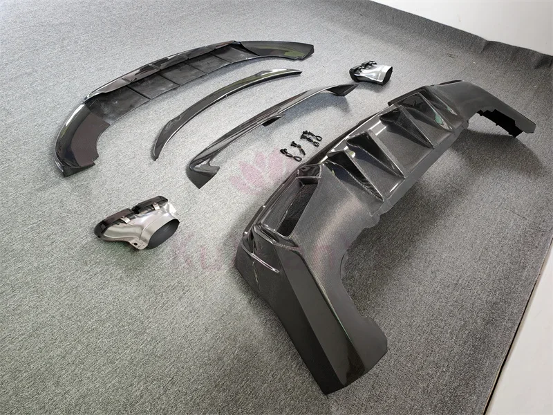 Настоящее углеродное волокно передняя губа задний диффузор спойлер на крышу