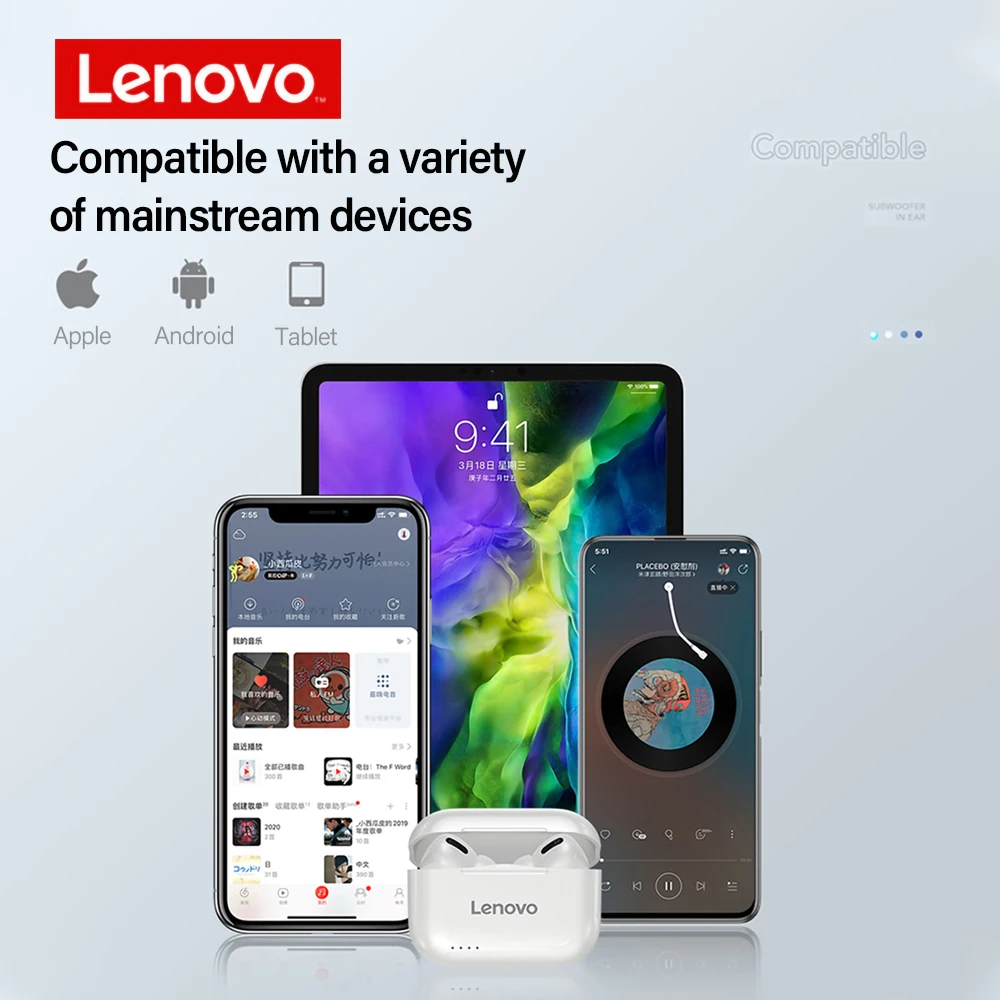 Оригинальные беспроводные наушники Lenovo LP1s TWS Bluetooth 5 0 двойное Стерео