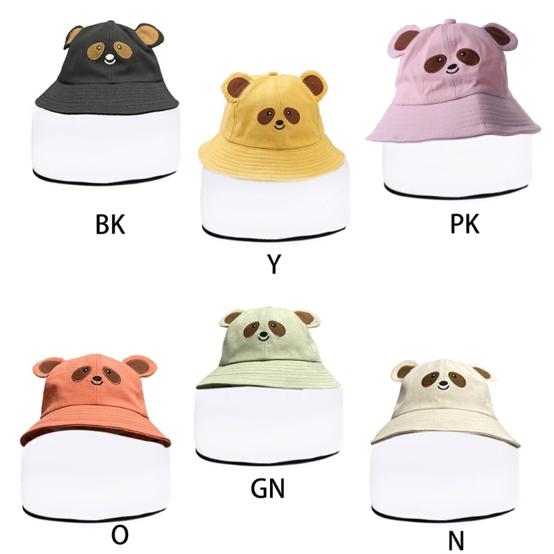 

Toddler Kids Baby Protective Bucket Hat Clear Visor Full Face Shield Cartoon Panda Animal Ears Anti-Saliva Fisherman Cap