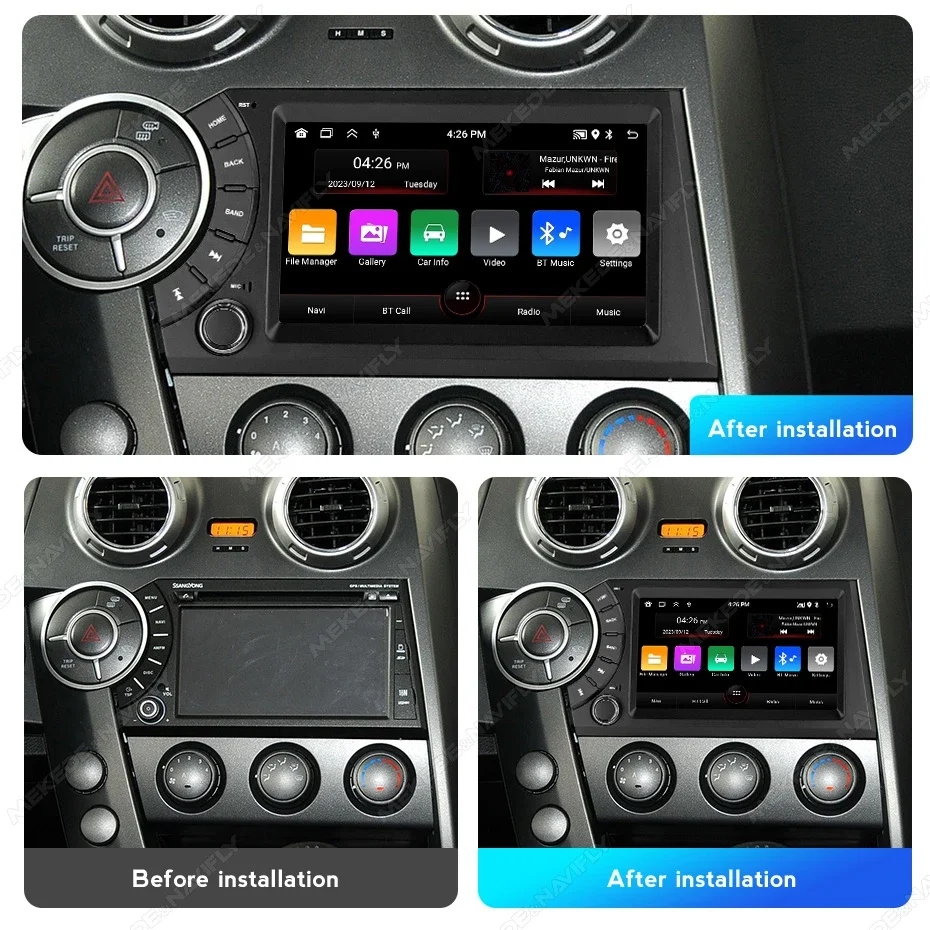 2Din Android OS Автомобильный радиоприемник WIFI RDS для Ssangyong Kyron Actyon 2005-2013 Мультимедийный видеоплеер GPS-навигация Стерео  мультимедийный плеер, 2din, головное устройство, GPS-навигация магнитола для
