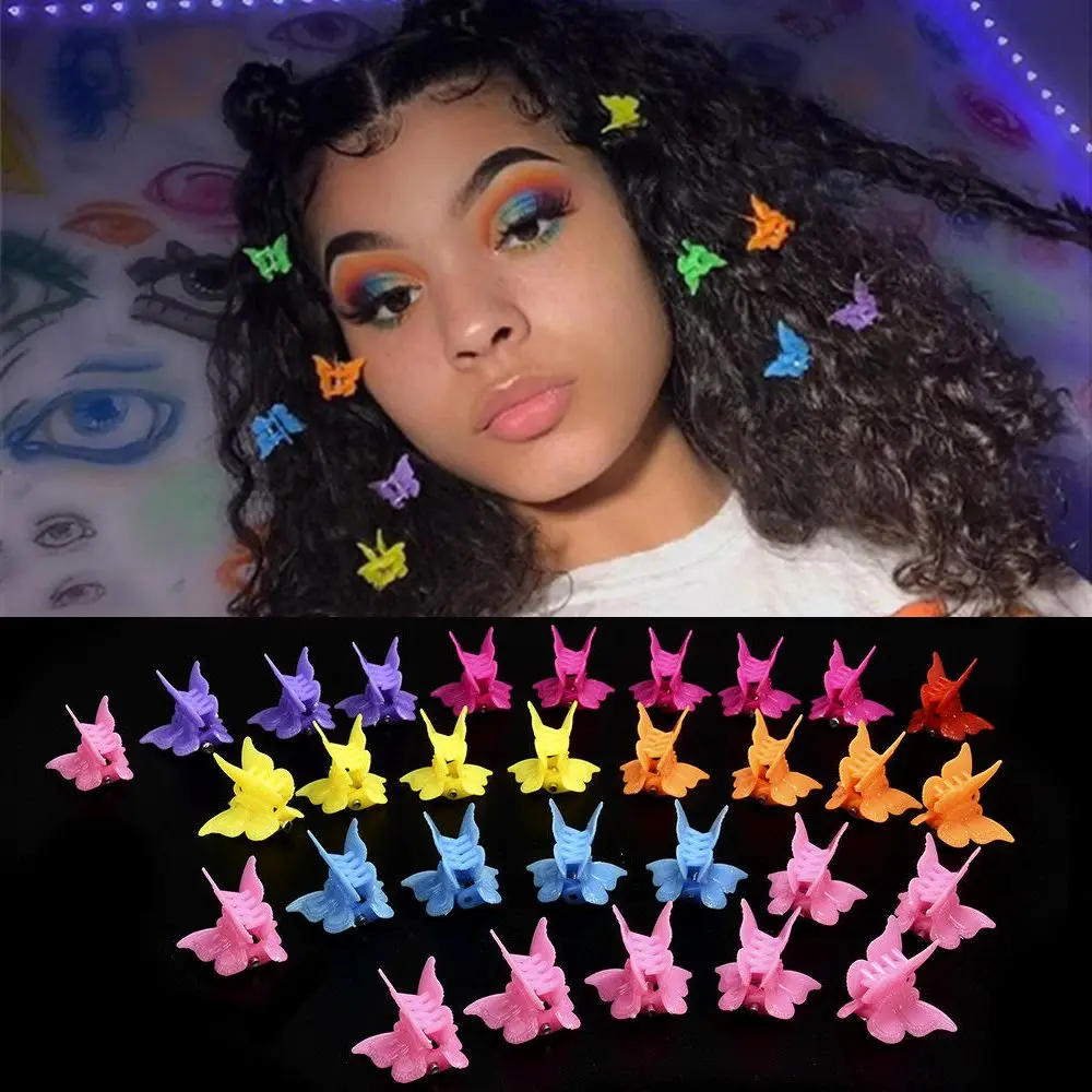 

Женские заколки для волос в форме бабочки, зажимы для волос разных цветов, мини-зажимы для волос, заколки для волос, аксессуары для укладки, и...