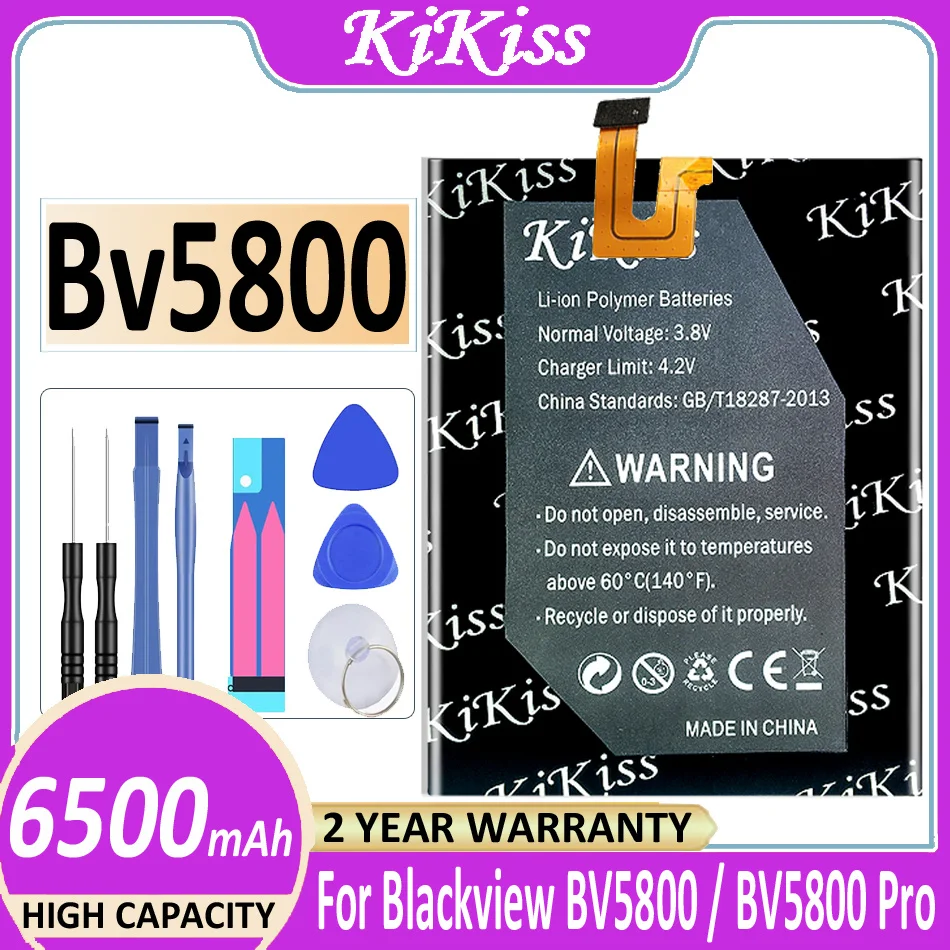 

Оригинальный аккумулятор KiKiss, новый аккумулятор 6500 мАч для Blackview BV5800 / BV5800 Pro, высокое качество + номер отслеживания