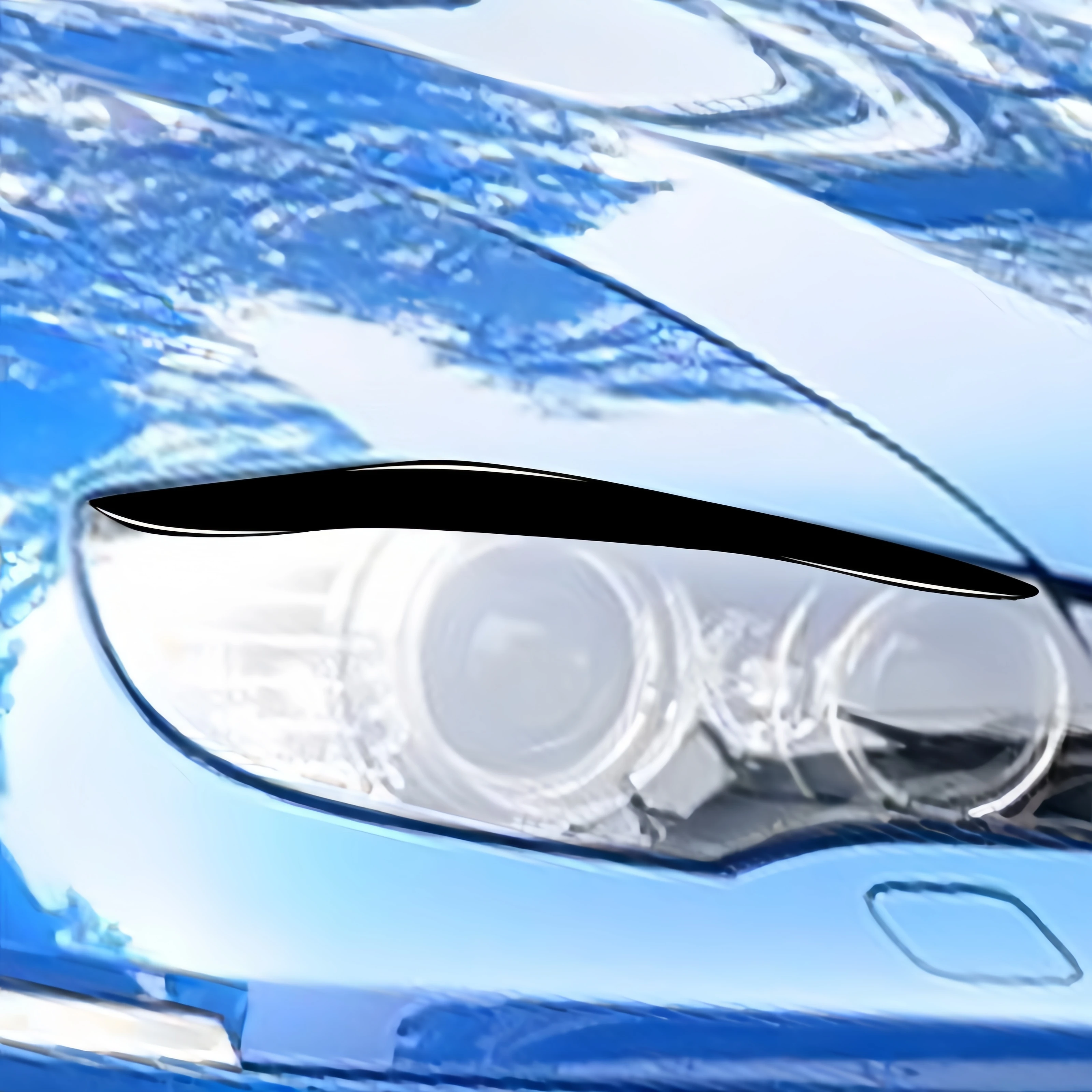 Фото Для BMW X5 E70 2010-2012 фортепиано черный автомобиль передняя фара веко брови отделка крышка декоративные наклейки авто внешние аксессуары №3