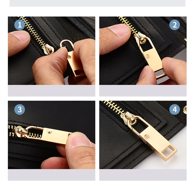 2/5/10Pcs Metal Zipper Pull Replacement Detachable Zipper Slider Pull Repair Kit for Clothing Jacket Diy Craft Sewing Zip Head images - 6
