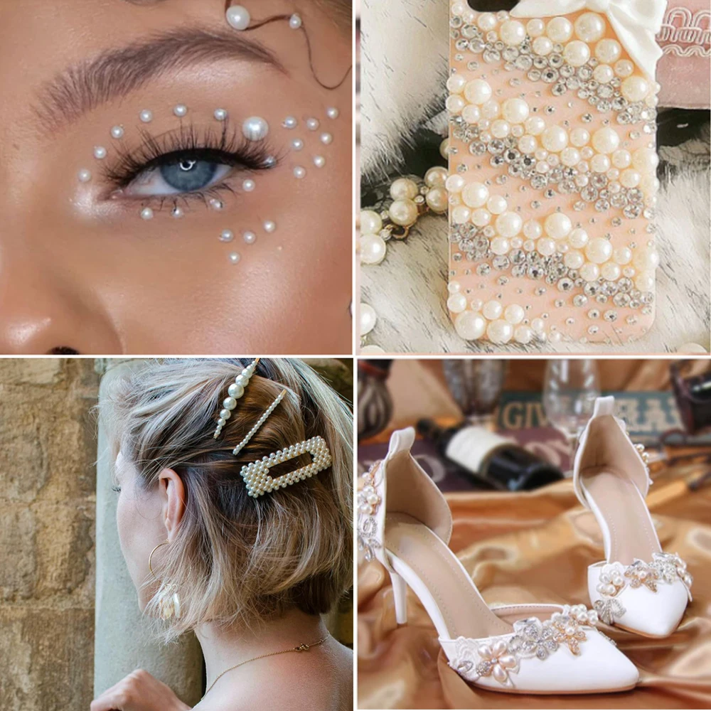 Пластиковые бусины с искусственным жемчугом 2-25 мм