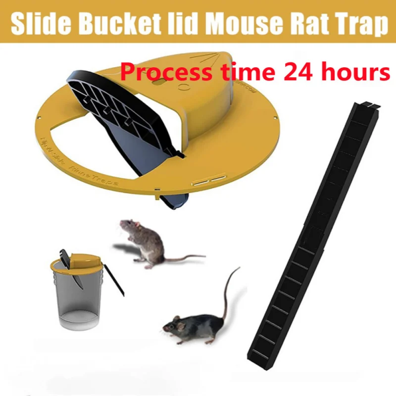 

Mousetrap Reusable Smart Flip and Slide Bucket Lid Mice Rat Trap Auto Reset Humane or Lethal Multi Catch Outdoor Indoor Rat Trap