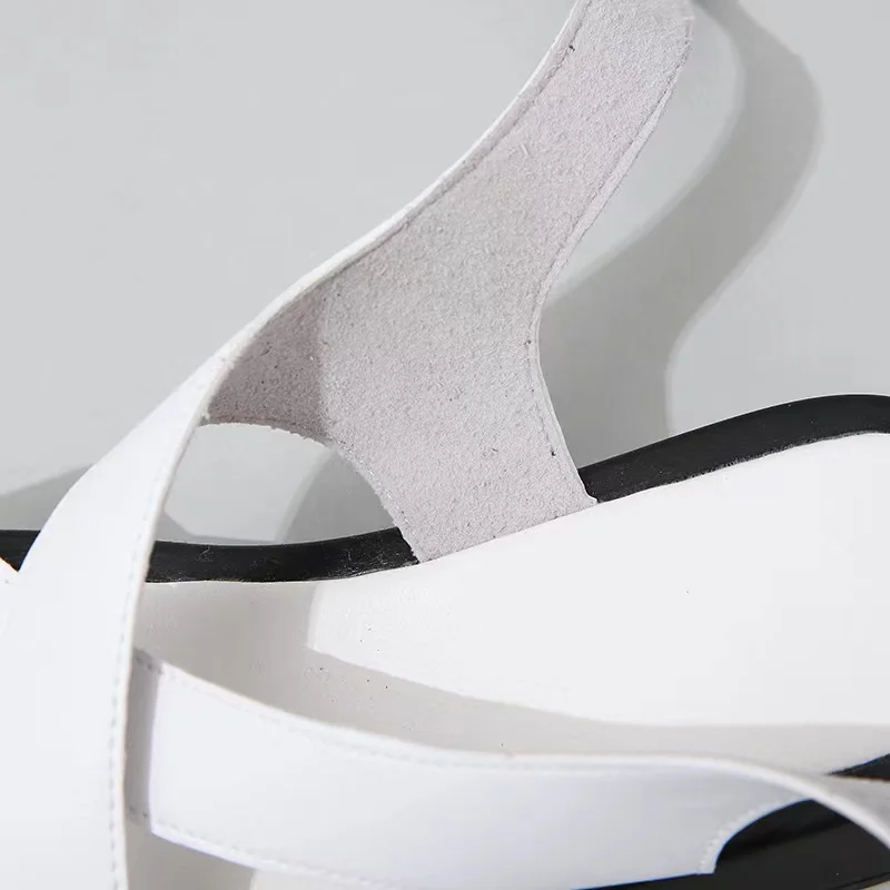 Women Summer Sandals 2023 New Genuine Leather Ladies Sandals Flat Fashion Sandals Women  Wedges Shoes for Women