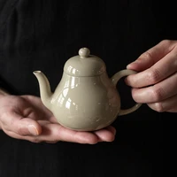 household ceramic small teapot kung fu tea set japanese handmade grass and wood ash glaze teapot retro single pot small teapot