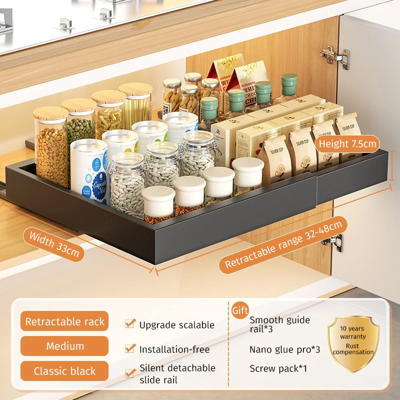 

Металлический выдвижной стеллаж для кухни