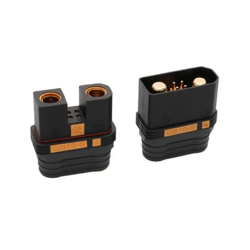 

2PCS QS10-S Anti-spark Battery Connector Large Current Male Female Gold Plated Plug for RC Car Model Plant Agriculture UAV Drone