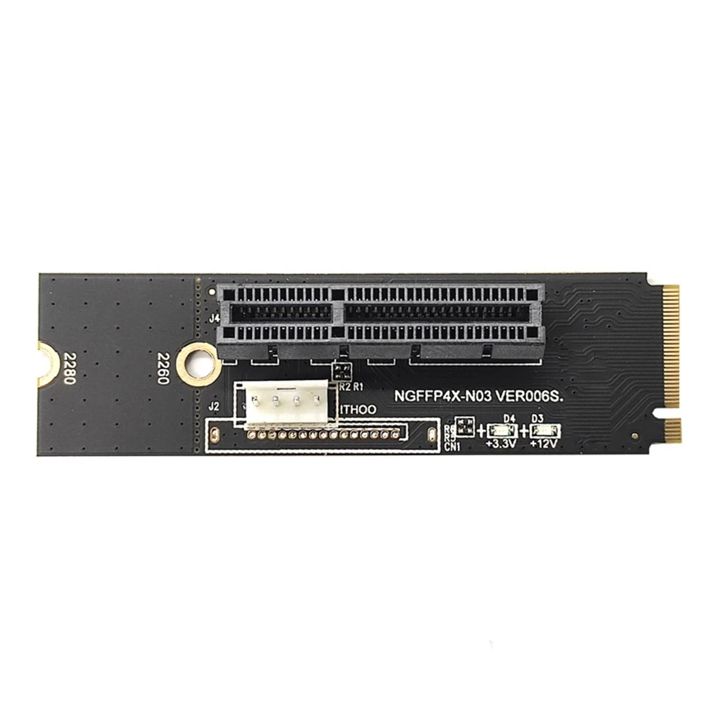 Фото Карта-адаптер AA80 NGFF M.2 на PCI-E 4X X1 (M2 NVME на PCIe X4) с LED-индикатором напряжения для GPU и майнинга BTC №4