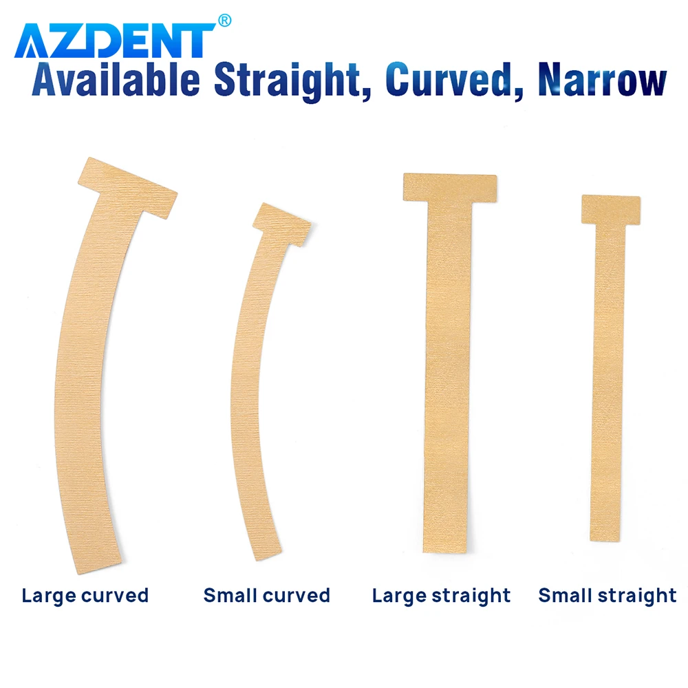 100 шт. стоматологические Матричные полосы T-Bands AZDENT 0 05 мм изогнутые прямые для