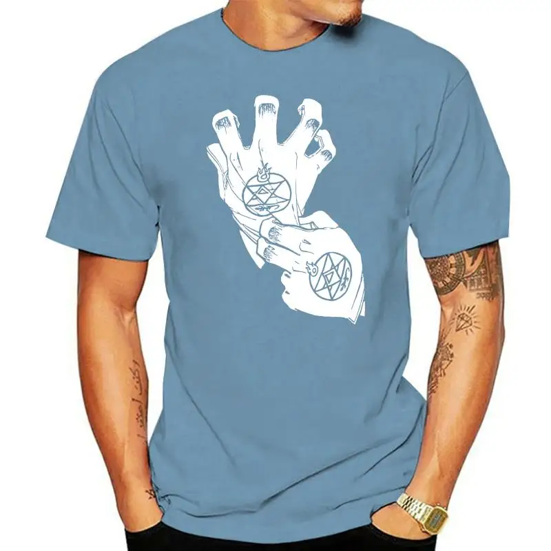 

Fullmetal Alchemist T shirt Mustang Gloves Tee Unisex Retro T Shirt Cotton Big Size Tee New Arrival Fashion t shirt harajuku