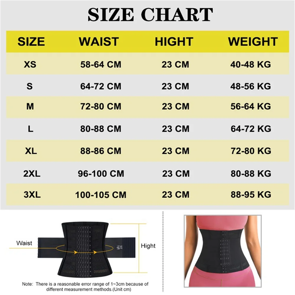 Waist Cincher with Steel Bones Extender Elastic Girdle Women Lower Belly Fat Body Shaper Shapewear Yoga Running Waist Trainer